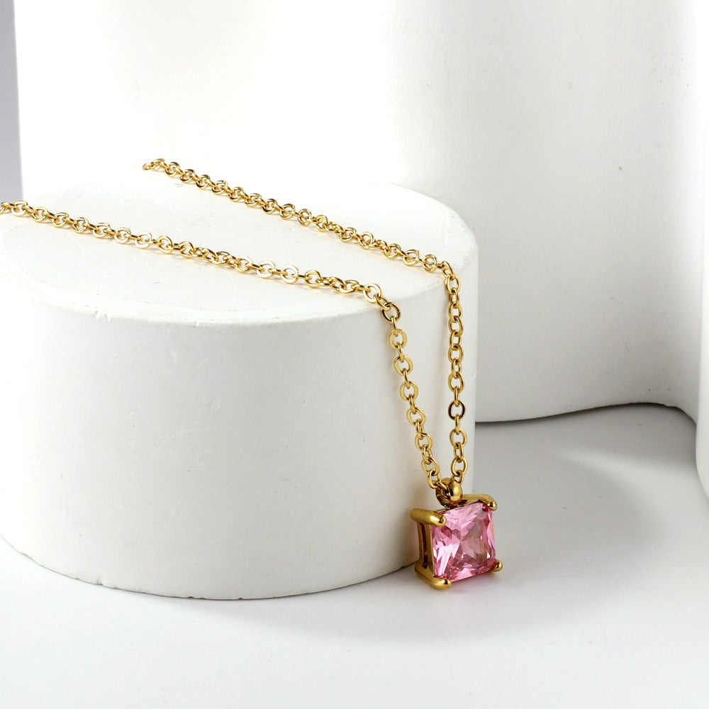 Isabella Pink Stone Necklace